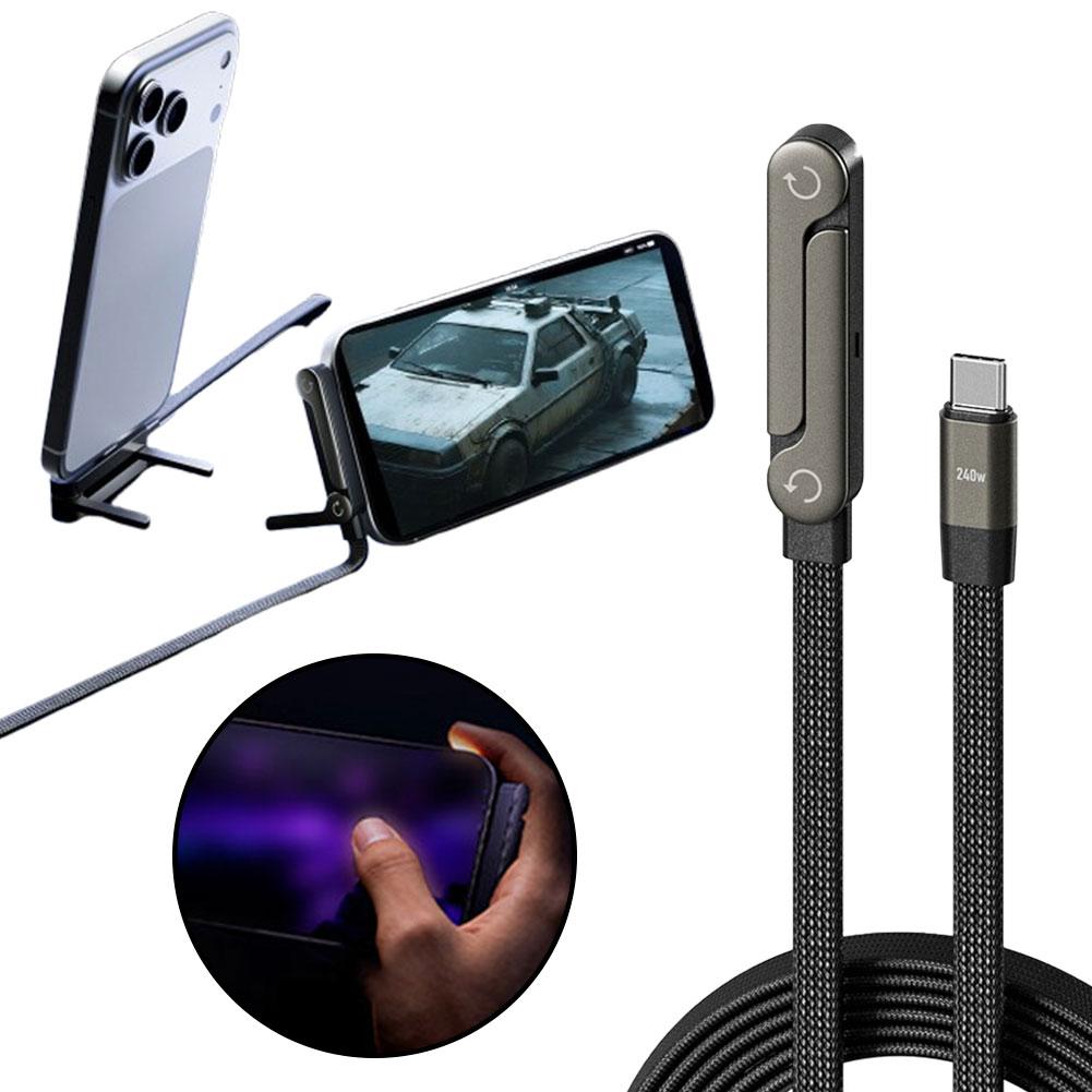 Type-C Fast Charging Cable with Built-in Stand