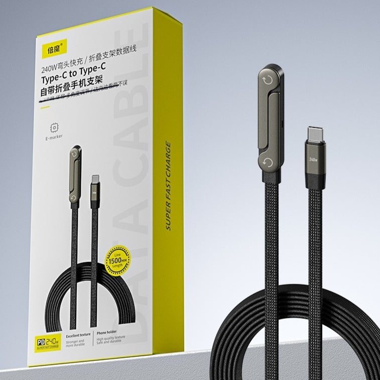 Type-C Fast Charging Cable with Built-in Stand