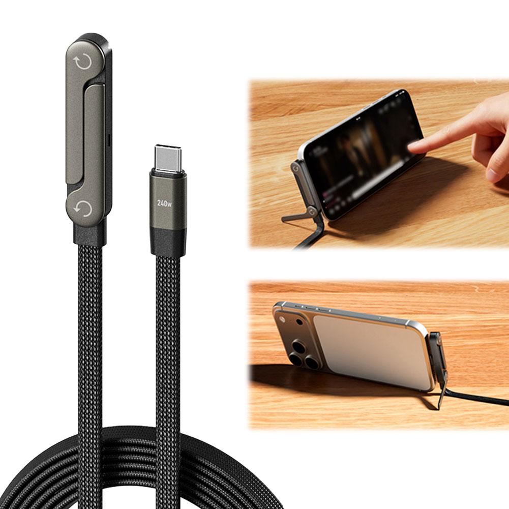 Type-C Fast Charging Cable with Built-in Stand
