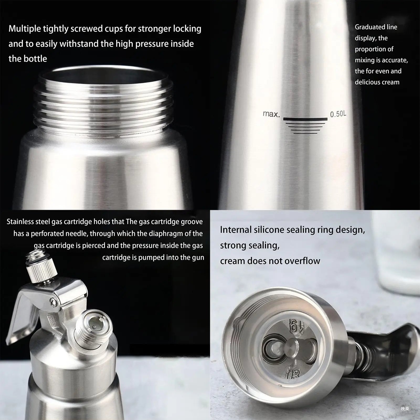 500ml Aluminum Cream Whipper Bottle