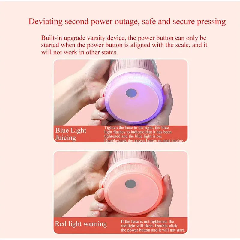 Portable 6-Blade Smoothie Blender Bottle