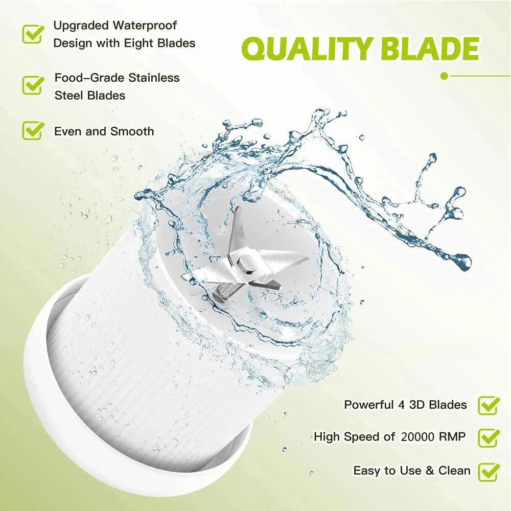Portable 6-Blade Smoothie Blender Bottle