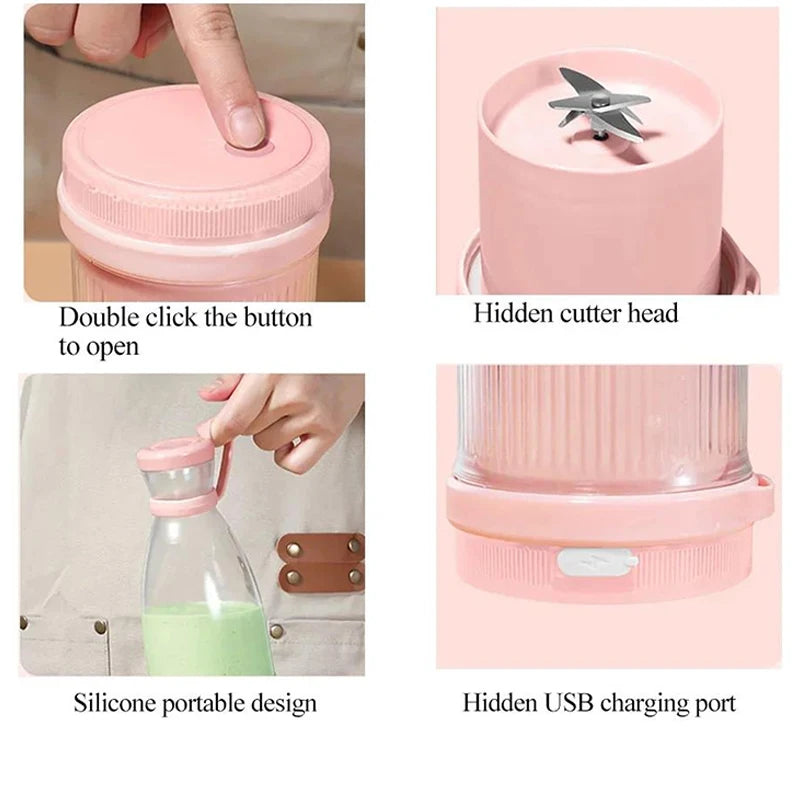 Portable 6-Blade Smoothie Blender Bottle