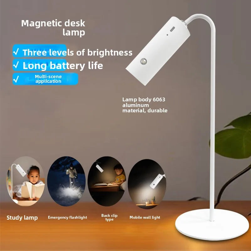 Magnetic Rechargeable Desk Lamp (Touch Dimmable)