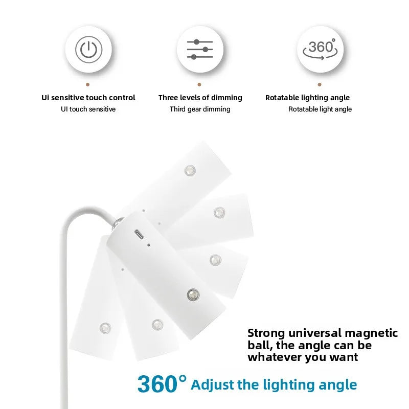 Magnetic Rechargeable Desk Lamp (Touch Dimmable)