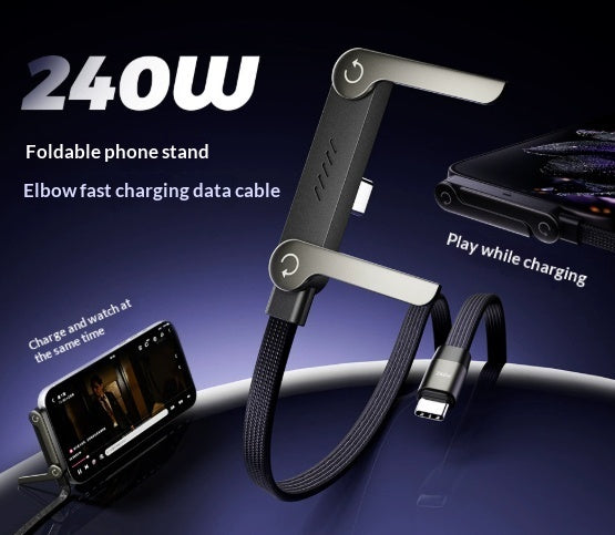 Type-C Fast Charging Cable with Built-in Stand